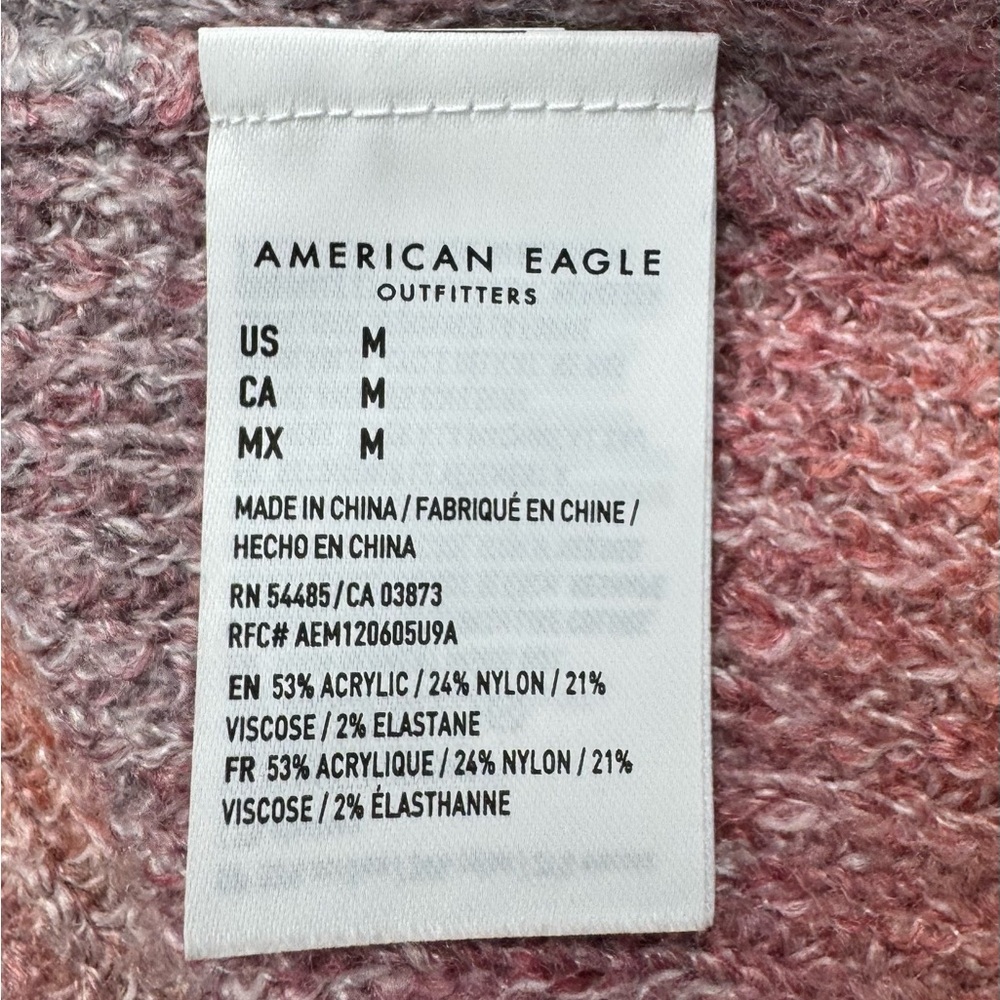 American Eagle Space Dye Oversized Multicolor Open Front Cardigan Size Medium - Picture 6 of 6